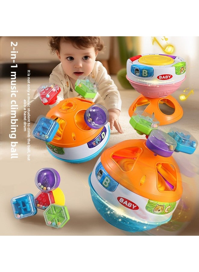 Loquat Products Infant Learning To Climb Ball Hand-clapping Drum Two-in-One Exercise Crawling And Grasping Ability Music Educational Toys-Color:Blue-multifunctional Learning Climbing And Turning Ball - Image 2