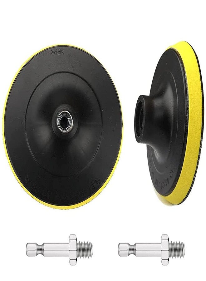 SI FANG 2 Pack 3 Inch Hook and Loop Sanding Pads with M10 Thread Hex Drill Adapter, Sanding Discs Backing Pad Rubber Backing Plates for Angle Grinder, Drill Buffer Polisher Attachment (12000RPM) - Image 1