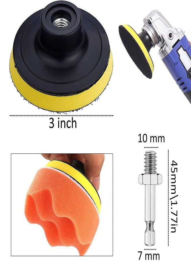 SI FANG 2 Pack 3 Inch Hook and Loop Sanding Pads with M10 Thread Hex Drill Adapter, Sanding Discs Backing Pad Rubber Backing Plates for Angle Grinder, Drill Buffer Polisher Attachment (12000RPM) - Image 2