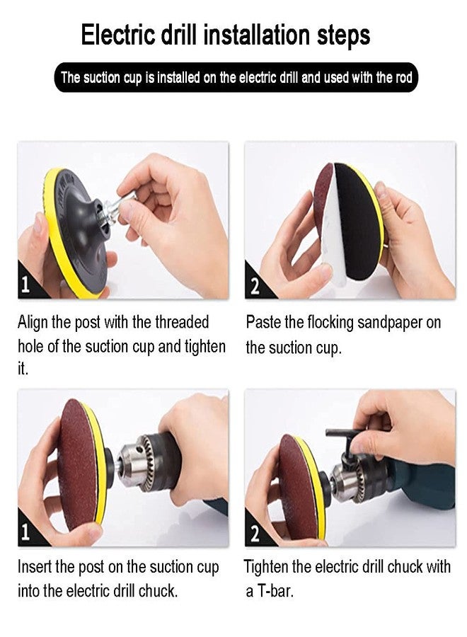 SI FANG 2 Pack 3 Inch Hook and Loop Sanding Pads with M10 Thread Hex Drill Adapter, Sanding Discs Backing Pad Rubber Backing Plates for Angle Grinder, Drill Buffer Polisher Attachment (12000RPM) - Image 5