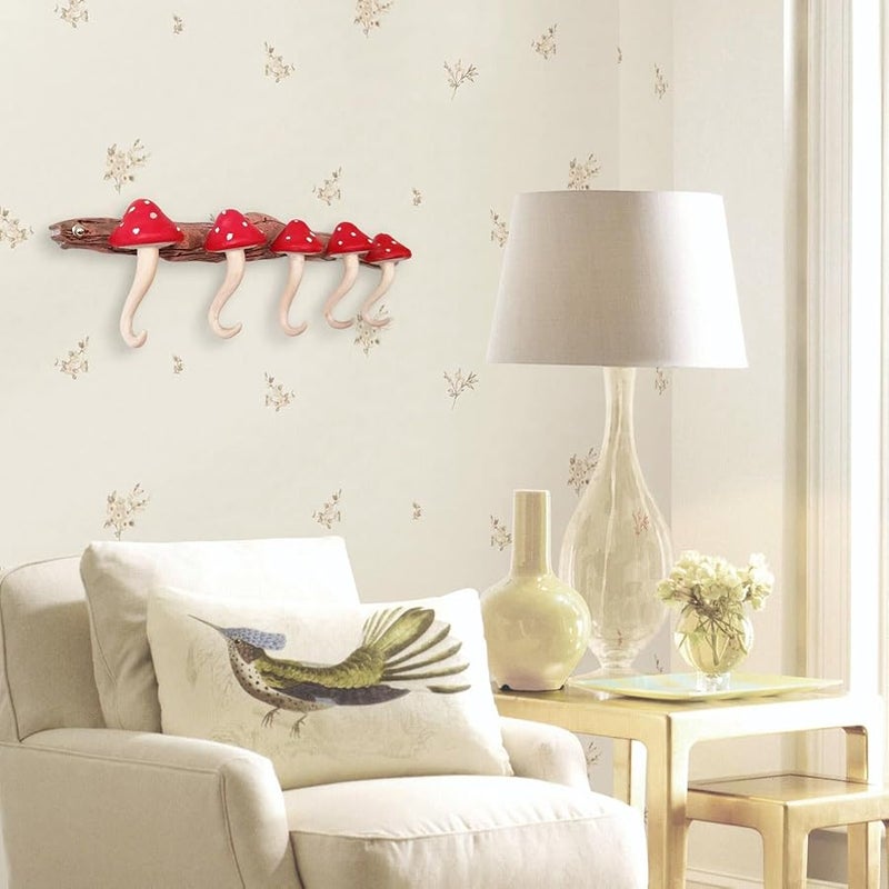 خطافات معطف جدار الفطر مثبتة باللاصق رف لغرفة المعيشة غرفة النوم الحمام - Image 4