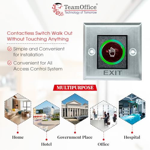 Team Office No Touch Door Exit Switch For Access Control(NO,NC,Com Output) - Image 3