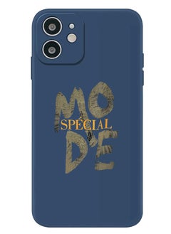 Protective Slim Fit Case Liquid Silicone Cover with Full Body Protection Anti-Scratch Shockproof Case For iPhone 12 Blue  - Mode special copy