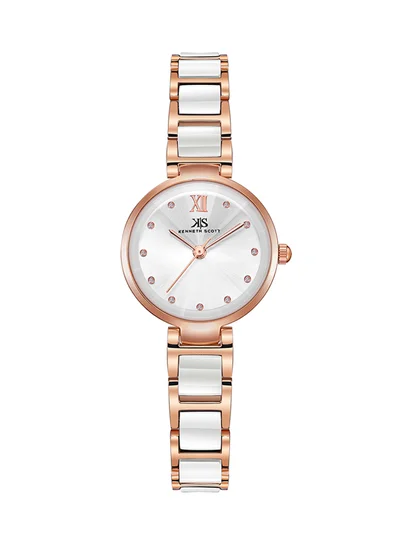 KENNETH SCOTT Women's Alloy+Ceramic Analog Watch K22531-KCWW - 30 mm