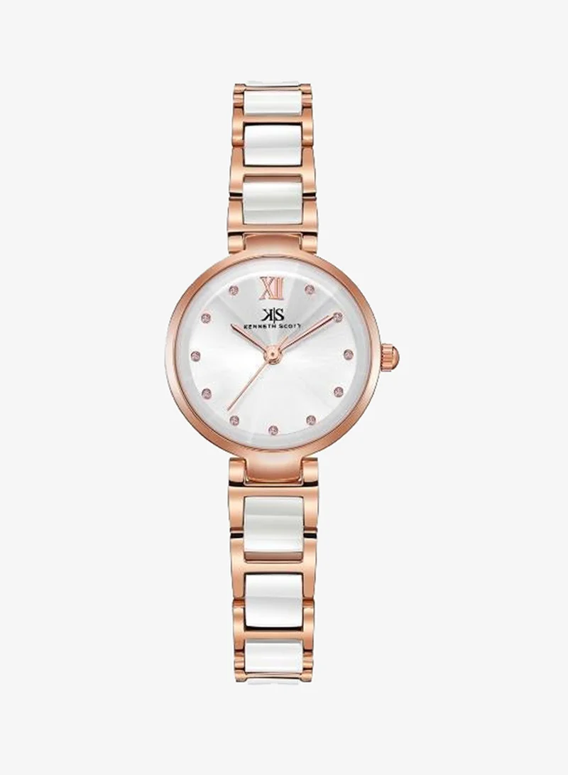KENNETH SCOTT Women's Alloy+Ceramic Analog Watch K22531-KCWW - 30 mm