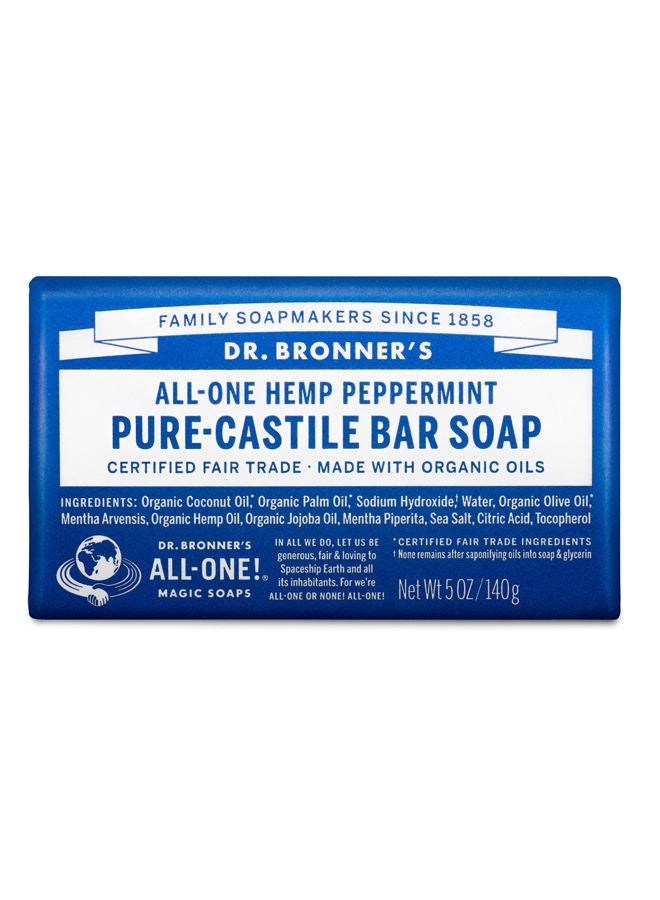 Dr. Bronner's Dr Bronners Magic Soap All One Obpe05 5 Oz Peppermint Dr. Bronner'S Bar Soap - Image 1