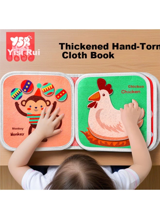Ysr Tear And Chew Cloth Book For Babies Quiet Hand Tearing Book 6 Months Toy Magic Tape Enlightenment Cognitive Early Education Book - Image 1