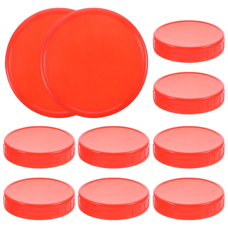 Wide Mouth Jar Lids 10 Pack 86mm Plastic Sealed Storage Caps for Canning Food Preservation - Image 2
