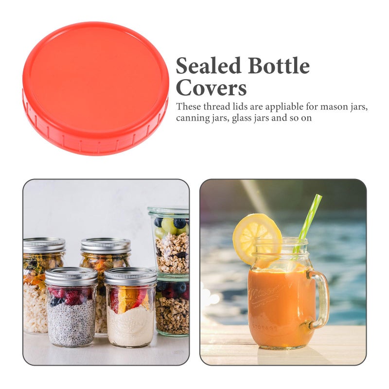 Wide Mouth Jar Lids 10 Pack 86mm Plastic Sealed Storage Caps for Canning Food Preservation - Image 4