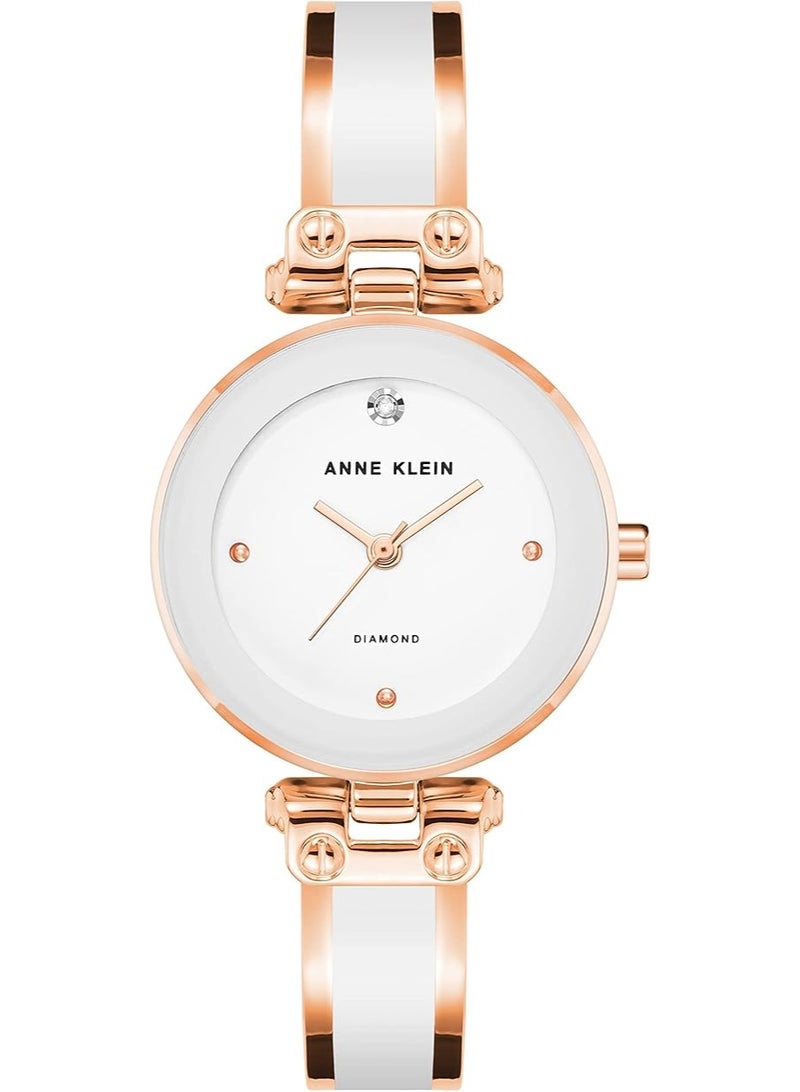 Anne Klein Women's Genuine Diamond Dial Bangle Watch - Image 4