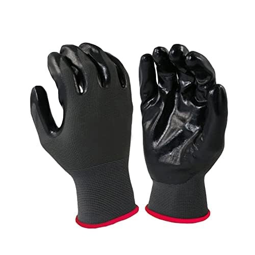 Robustt Nylon Nitrile Coated Industrial Safety Hand Gloves(Pack of 24) Anti-Cut | Cut Resistant | Heat Resistant | Industrial Use | for Finger and Hand Protection. - Image 1
