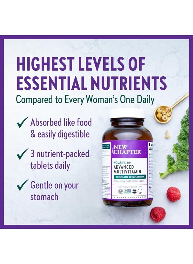 New Chapter Women's Multivitamin 40+ Advanced Formula for Heart, Hormone, Immune & Energy Support, Higher Levels of Whole-Food Fermented B Vitamins +D3, Made with Organic Non-GMO Ingredients, 96 Count - Image 4