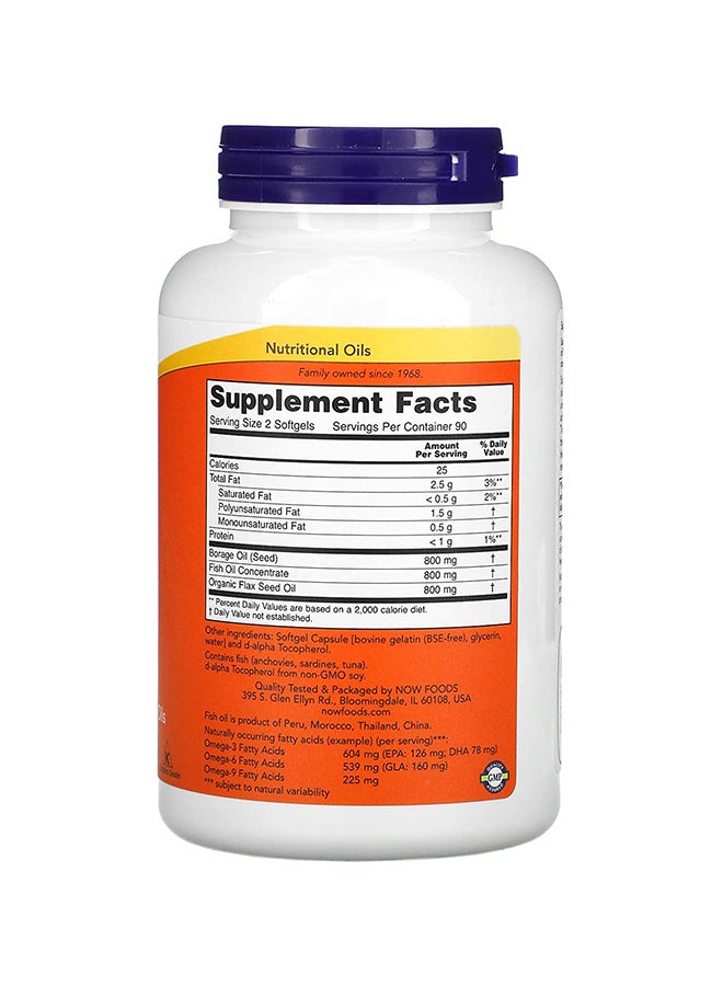 Now Foods Super Omega 3-6-9 180 Softgels - Image 3