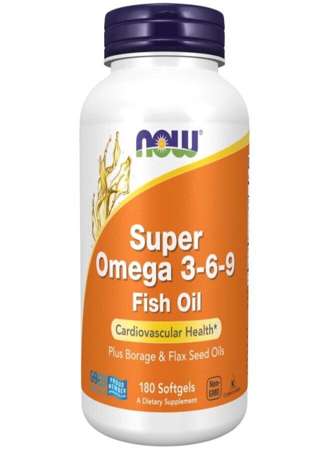 Now Foods Super Omega 3-6-9 180 Softgels - Image 1
