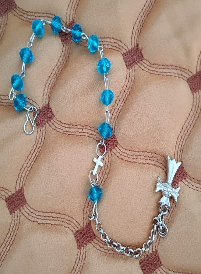 Sullery Religious Catholic Jewelry 6mm Bead Jesus Stainless Steel Rosary Bead Bracelet Holy Cross Christian Jewellery for Men and Women - Image 2