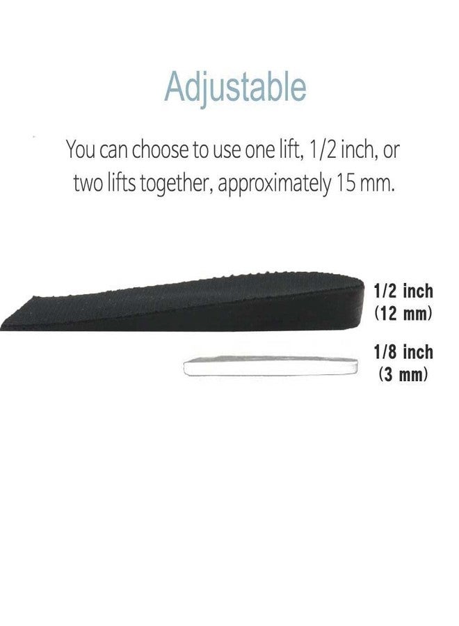 BalanSole 12mm(1/2 Inch) Limb Leg Length Discrepancies LLD Heel Inserts Insoles (2 Medium Lefts) Black - Image 3