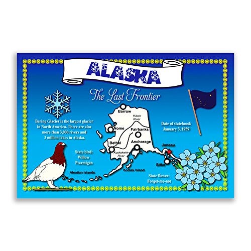 Postcard Fair U.S. State Map Postcard Set. 50 modern post card variety pack. Illustrated postcards with maps of all fifty states of the United States of America. Made in USA. - Image 4