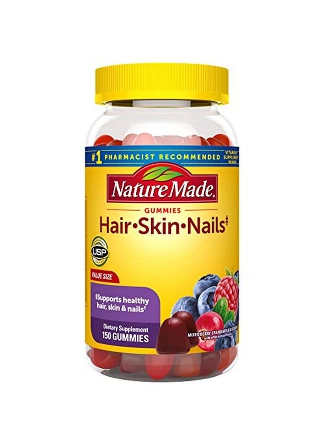 Nature Made - Hair Skin And Nails With Biotin 2500 Mcg Dietary Supplement For Healthy Hair Skin & Nails Support 150 Gummies 75 Day Supply - Image 1