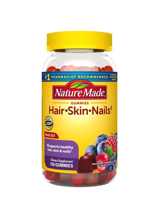 Nature Made - Hair Skin And Nails With Biotin 2500 Mcg Dietary Supplement For Healthy Hair Skin & Nails Support 150 Gummies 75 Day Supply - Image 1