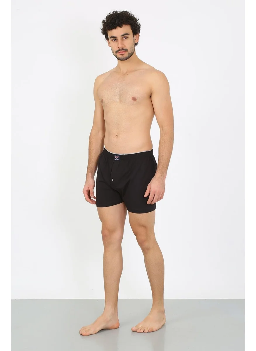 اكبينيز Men's Combed Cotton Boxer Black 40091