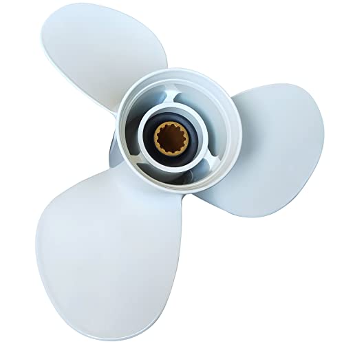 DLNIG 11 1/8x13-G Boat Moto Aluminum Propeller - for Yamaha Outboard Engines 30HP 40HP 50HP 60HP Replace 69W-45945-00-00 663-45945-02-EL,13 Spline Tooth - Aluminum Outboard - Image 2