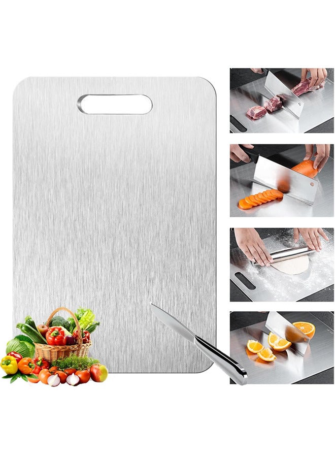 Titanium Cutting Board -100% Pure Titanium Cutting Boards for Kitchen,Food Grade 304 Stainless Steel Cutting Board,Double-sided food-grade Chopping Board for Cutting Meats,Fruits Vegetables（35*23cm) - Image 1