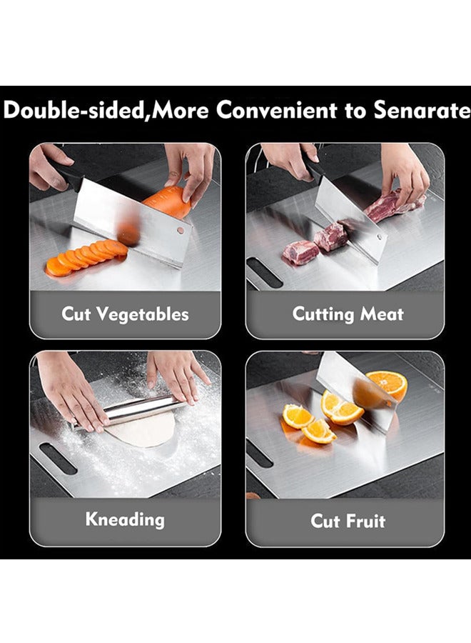 Titanium Cutting Board -100% Pure Titanium Cutting Boards for Kitchen,Food Grade 304 Stainless Steel Cutting Board,Double-sided food-grade Chopping Board for Cutting Meats,Fruits Vegetables（35*23cm) - Image 2