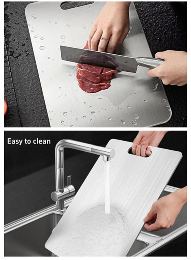 Titanium Cutting Board -100% Pure Titanium Cutting Boards for Kitchen,Food Grade 304 Stainless Steel Cutting Board,Double-sided food-grade Chopping Board for Cutting Meats,Fruits Vegetables（35*23cm) - Image 5