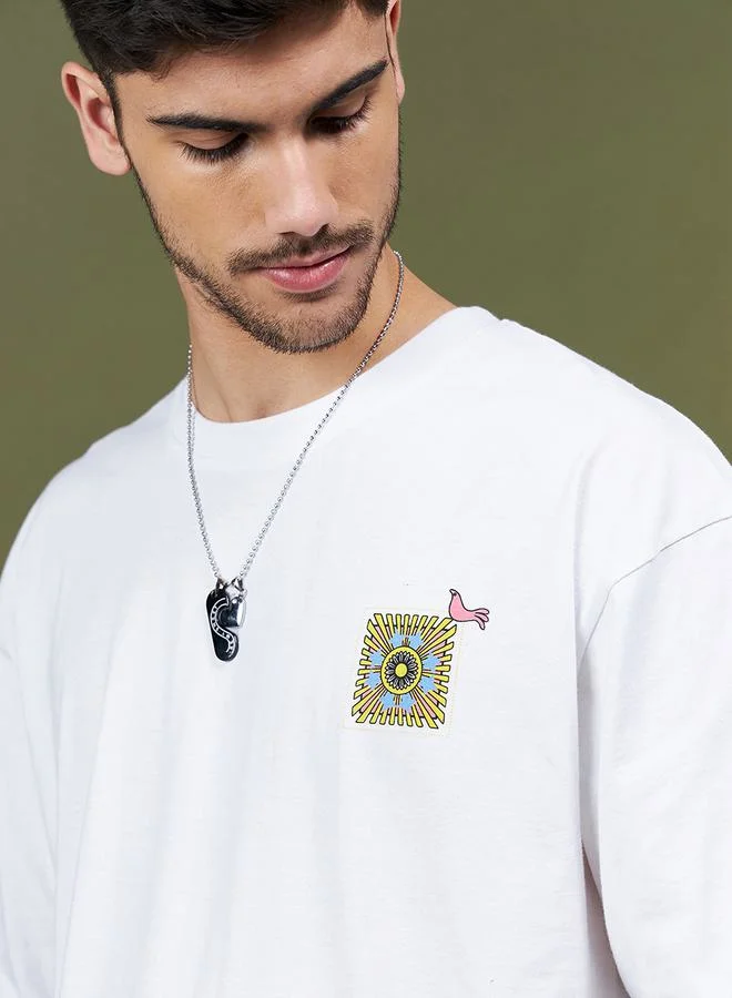 Mascln Sassafras Oversized Sunflower Graphic T-Shirt by Styli