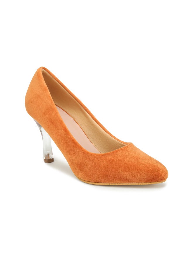 She Zone Rust Suede Pumps for Women - Image 2