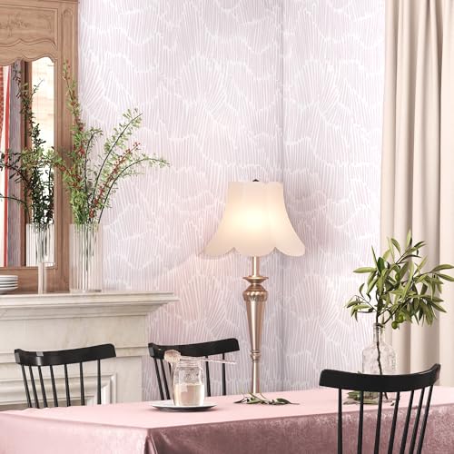 Theper Pink Striped Wallpaper Peel and Stick Wallpaper Boho 17.3"×78.8" Simple Modern Removable Self Adhesive Wall Paper for Bedroom Cabinets Waterproof White and Pink Contact Paper Vinyl Roll - Image 5