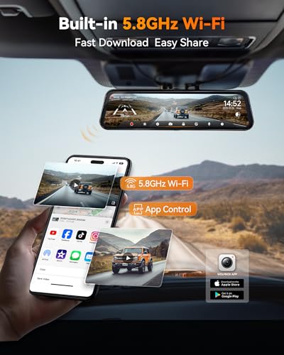 WOLFBOX G900 Tripro Bumper Version 3 Channel 4K Mirror Dash Cam, 8MP STARVIS 2 IMX678 Night Vision, 4K+2.5K+1080P Front and Rear Bumper Dash Cam, 5.8GHz WiFi, Voice Control, Includes 256GB Card & GPS - Image 5