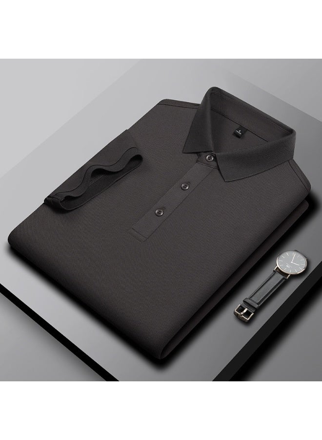 Men's Casual Half Sleeve T-Shirt Fashionable Pure Color Polo Shirt UV Protection Comfortable Summer Wear - Image 1