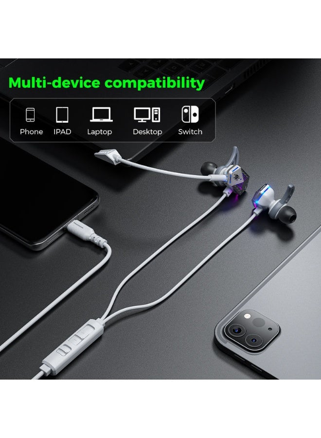 بليكستون سماعة ألعاب بليكستون RX3 Space Edition تايب سي بإضاءة RGB مع ميكروفون طويل  سماعة ألعاب رياضية إلكترونية مكبر صوت تتبع من الجيل الخامس تحكم في مستوى الصوت اللون رمادي - Image 5