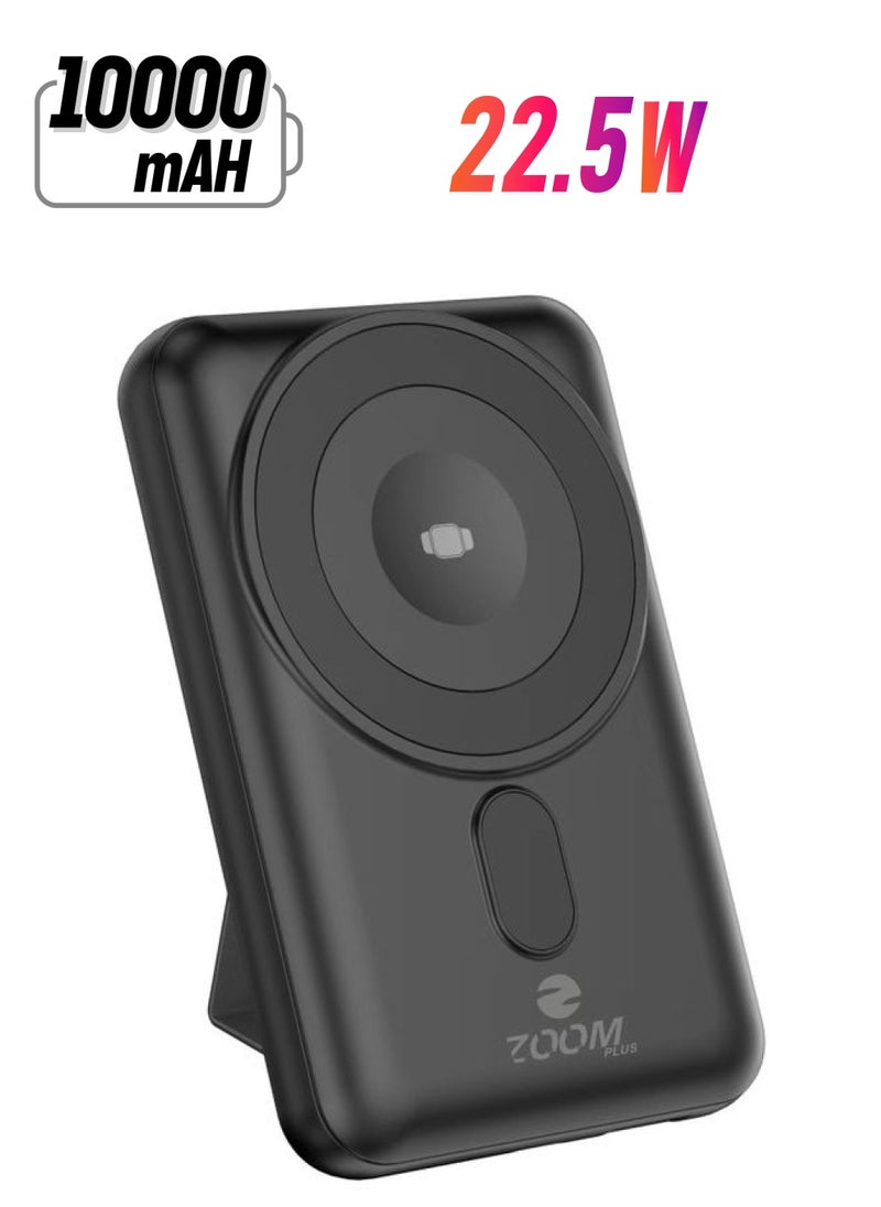Zoom Plus ZPW102 10000 mAh Magnetico Mag-Safe Wireless Power Bank 10000mAh Fast Charging PD 22.5W for iPhone ,Samsung ,Other  - Image 1