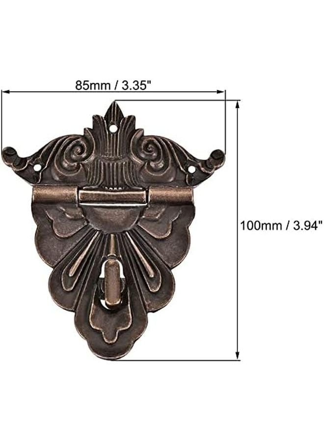 Antique Zinc Alloy Wooden Box Hasp Clasp 100 x 85 mm with Screws - Image 3