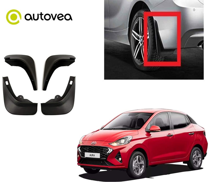 AUTOVEA Plastic Mud Flap for Hyundai Aura (Set of 4) - Image 1