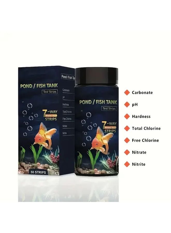 100 قطعة 7 في 1 شرائط اختبار مياه أحواض السمك متعددة الوظائف للمياه العذبة والمالحة - Image 3