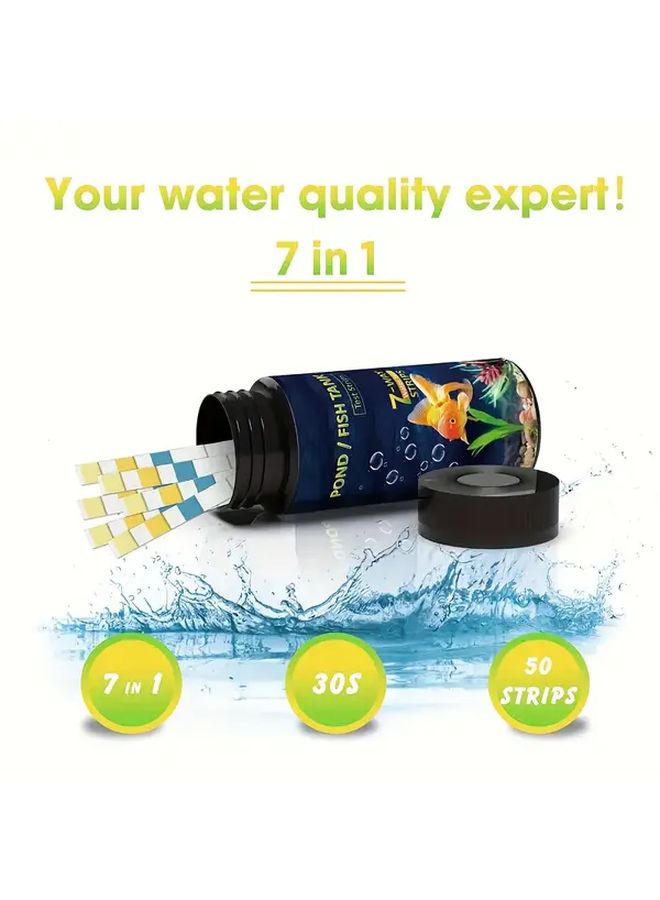 100 قطعة 7 في 1 شرائط اختبار مياه أحواض السمك متعددة الوظائف للمياه العذبة والمالحة - Image 4