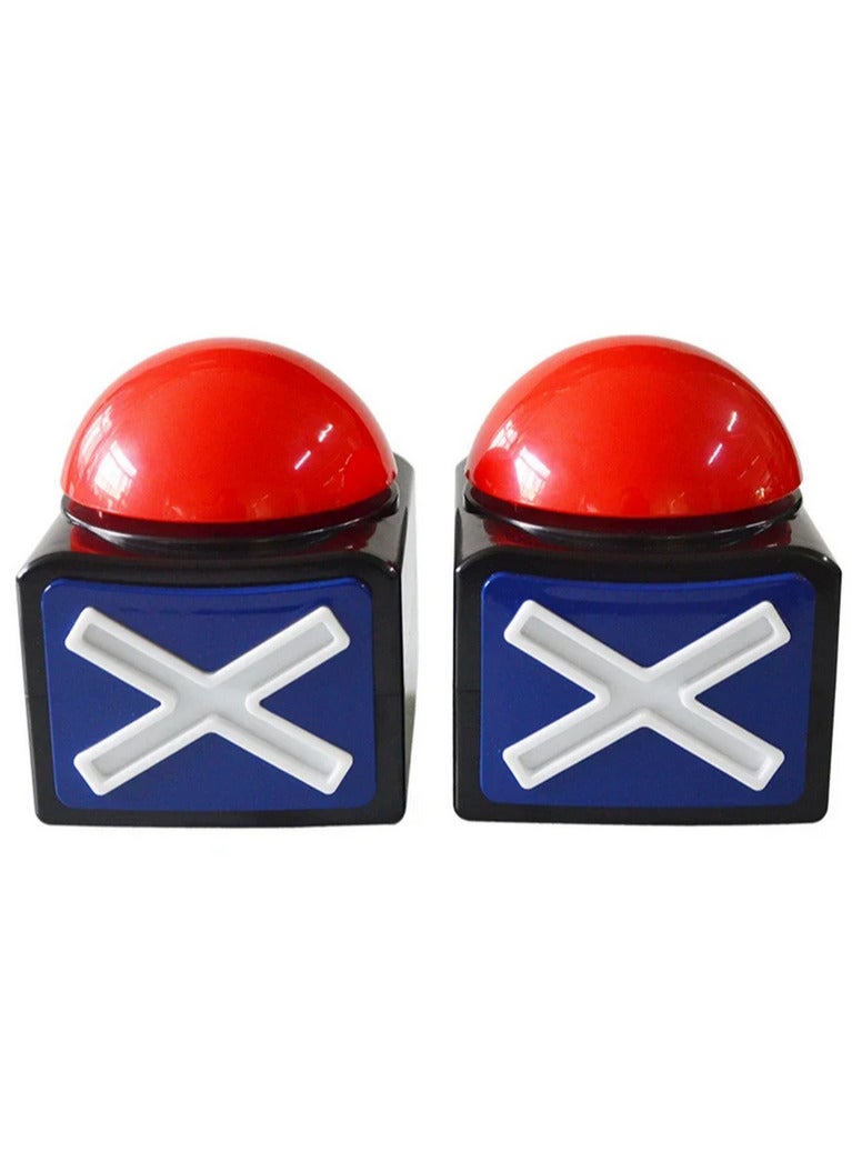 2Pcs Red Buzzer Alarm Button Box with Sound and Light Alarm Sound Play Button Trivia Quiz Got Talent Buzzer for Contest Answer Game  - Image 1