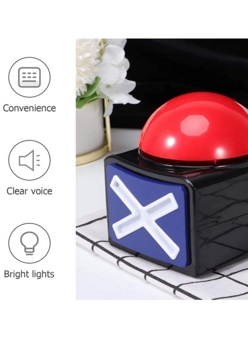 2Pcs Red Buzzer Alarm Button Box with Sound and Light Alarm Sound Play Button Trivia Quiz Got Talent Buzzer for Contest Answer Game  - Image 2