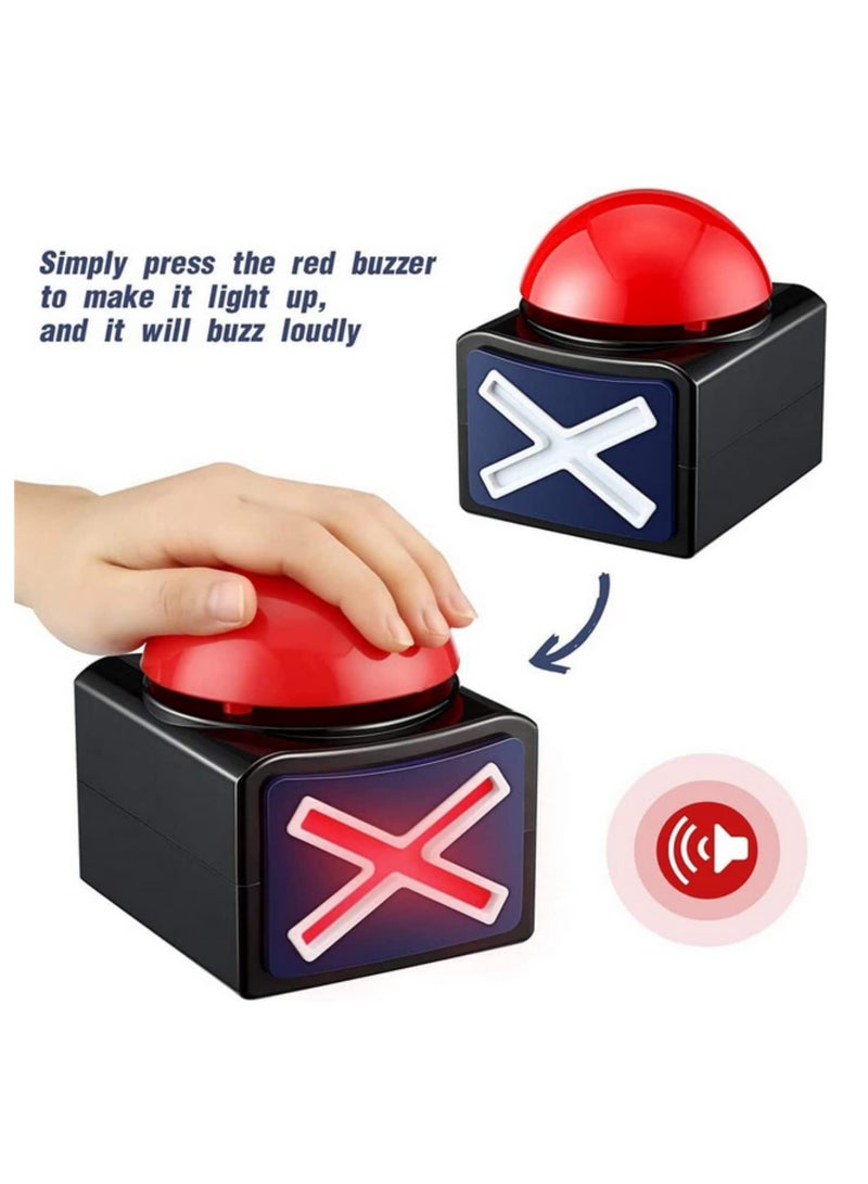 2Pcs Red Buzzer Alarm Button Box with Sound and Light Alarm Sound Play Button Trivia Quiz Got Talent Buzzer for Contest Answer Game  - Image 5
