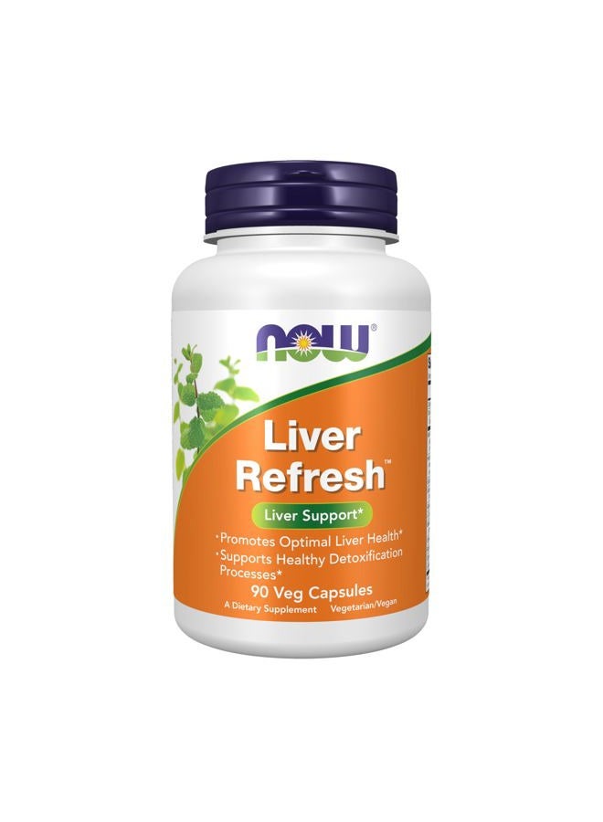 now مكملات، ليفر ريفريش™ مع مستخلص الشوك الحليب ومزيج الأعشاب والإنزيمات الفريد، 90 كبسولة نباتية - Image 1