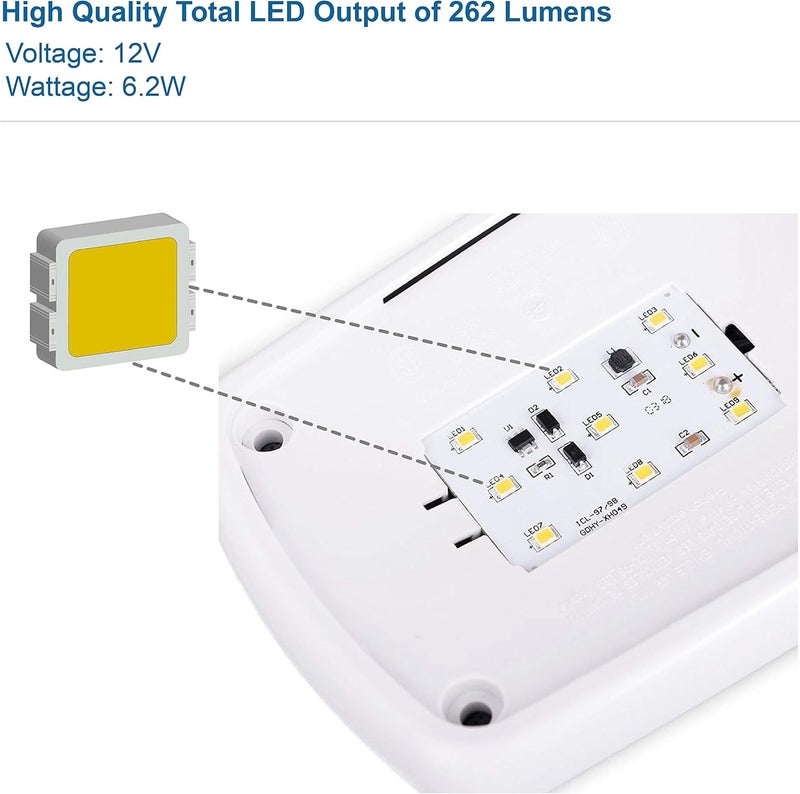 Lumitronics RV LED Indoor Lights - Camper Ceiling Light Fixture 12V (Volts) LED with Removable Lens - Image 2