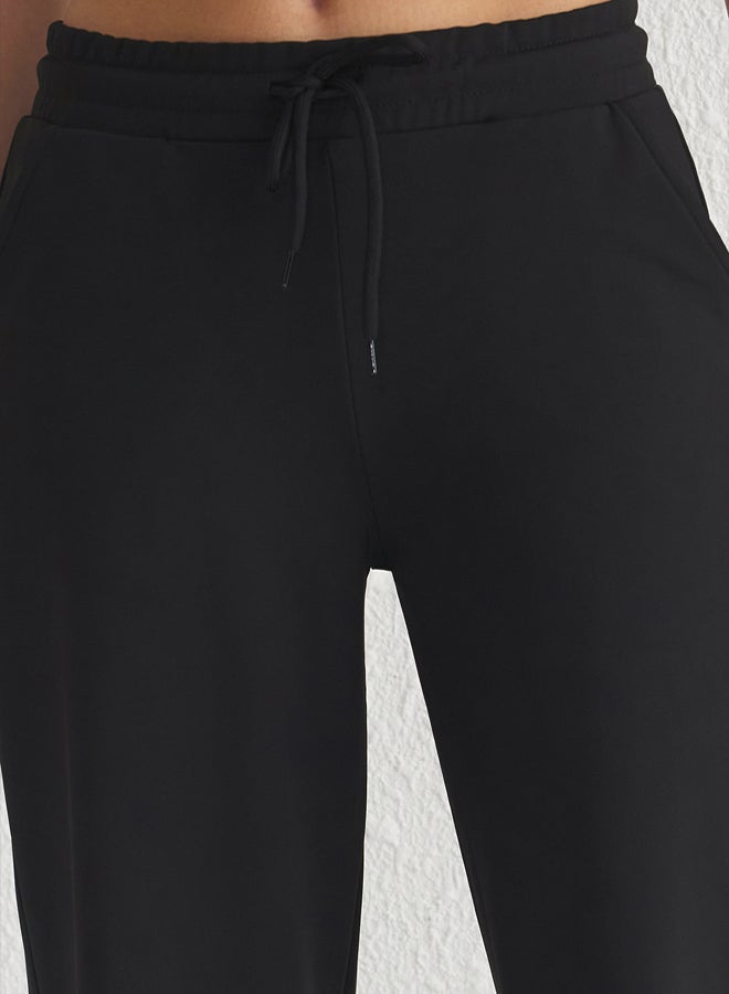 trendyol Black Polar Fleece Warm Diver/Scuba Fabric Sports Knitted Sweatpants - Image 4