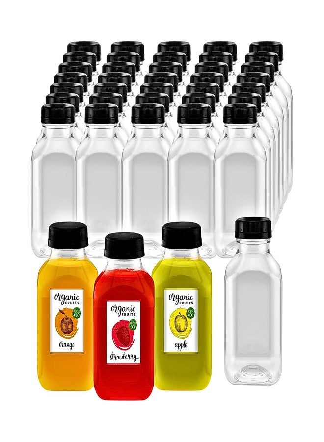 Green Direct 8oz Clear Plastic Reusable Juice Bottles with Caps | Empty Water Bottles for Juicing, Smoothies, Shakes | BPA-Free, Durable & Leakproof | Pack of 35 - Image 1