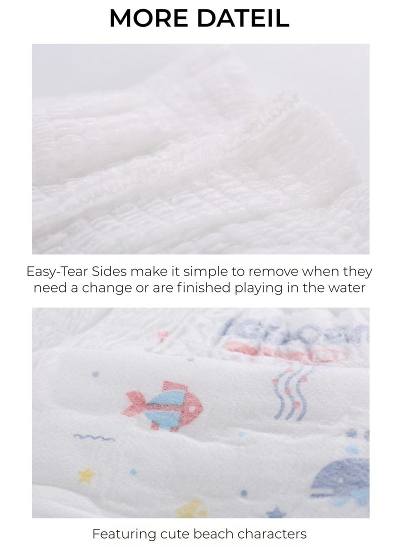 Beinoen Pack of 8 Disposable Swim Diapers, Ultra-Soft and Durable Swim Nappies for Beach, Pool – Cute Swim Pants for Little Boys and Girls, Toddlers  - Image 5
