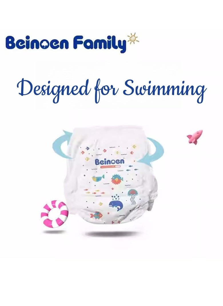 Beinoen Pack of 8 Disposable Swim Diapers, Ultra-Soft and Durable Swim Nappies for Beach, Pool – Cute Swim Pants for Little Boys and Girls, Toddlers  - Image 2