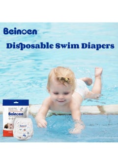 Beinoen Pack of 8 Disposable Swim Diapers, Ultra-Soft and Durable Swim Nappies for Beach, Pool – Cute Swim Pants for Little Boys and Girls, Toddlers  - Image 3