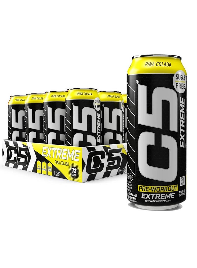 C5 Extreme Zero Sugar Pina Colada 16oz, Pack of 12 - Image 1